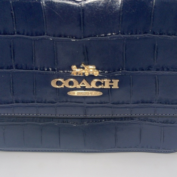 Coach Brynn Flap Crocodile Embossed and Smooth Leather Crossbody Bag NWT - Picture 3 of 11